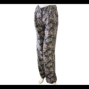 Theory Black Emmanuel Snake Silk Wide leg Trousers